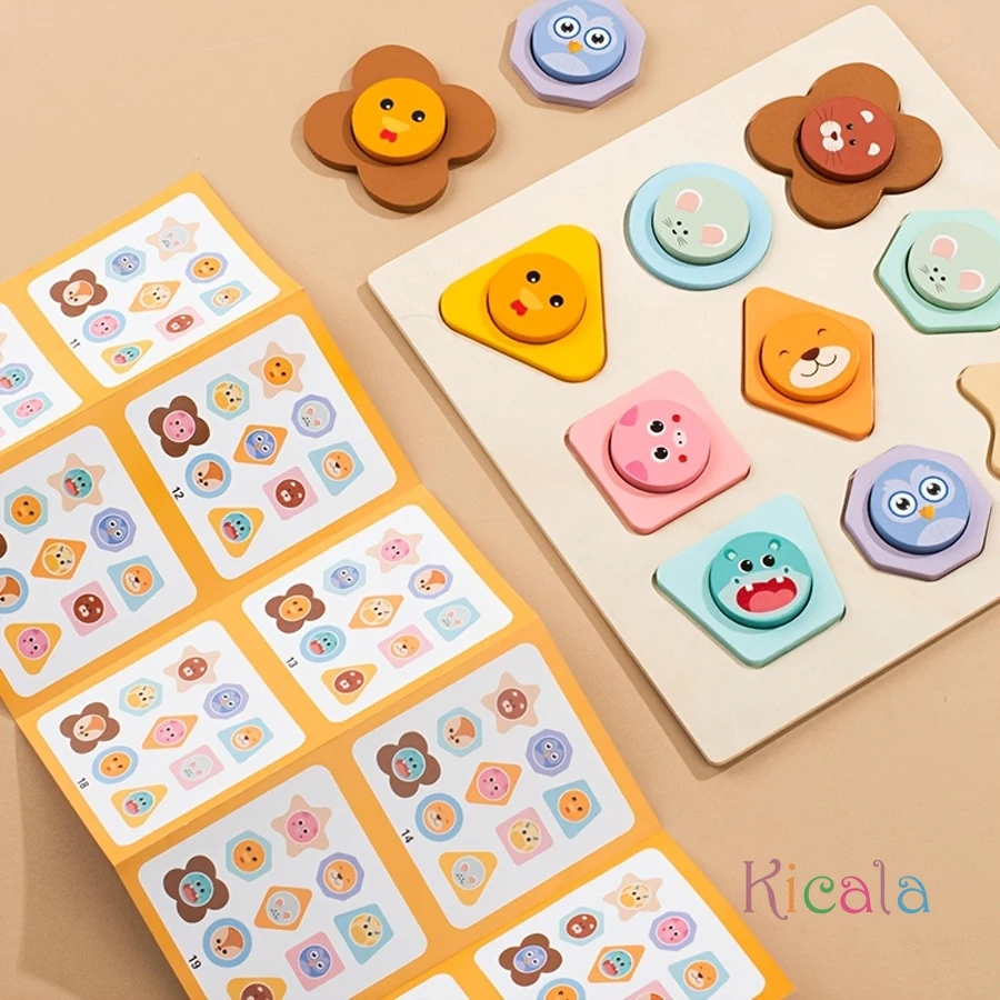 Juego educativo de formas y animales en madera didáctico - imagen 3