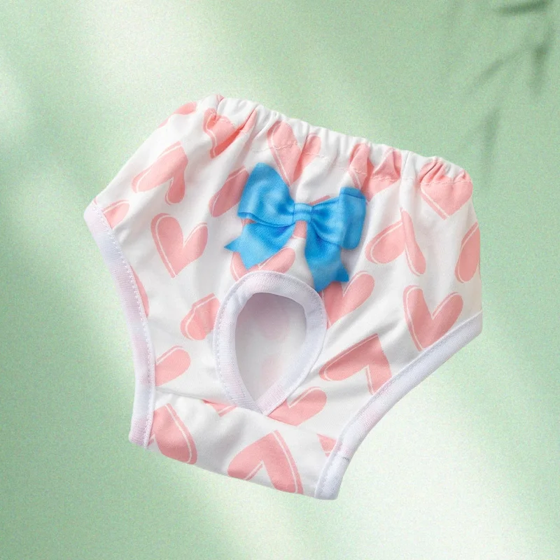 Pañal lavable para perros y mujeres, ropa interior corta con estampado bonito, bragas reutilizables para mascotas, pantalones sanitarios - imagen 3