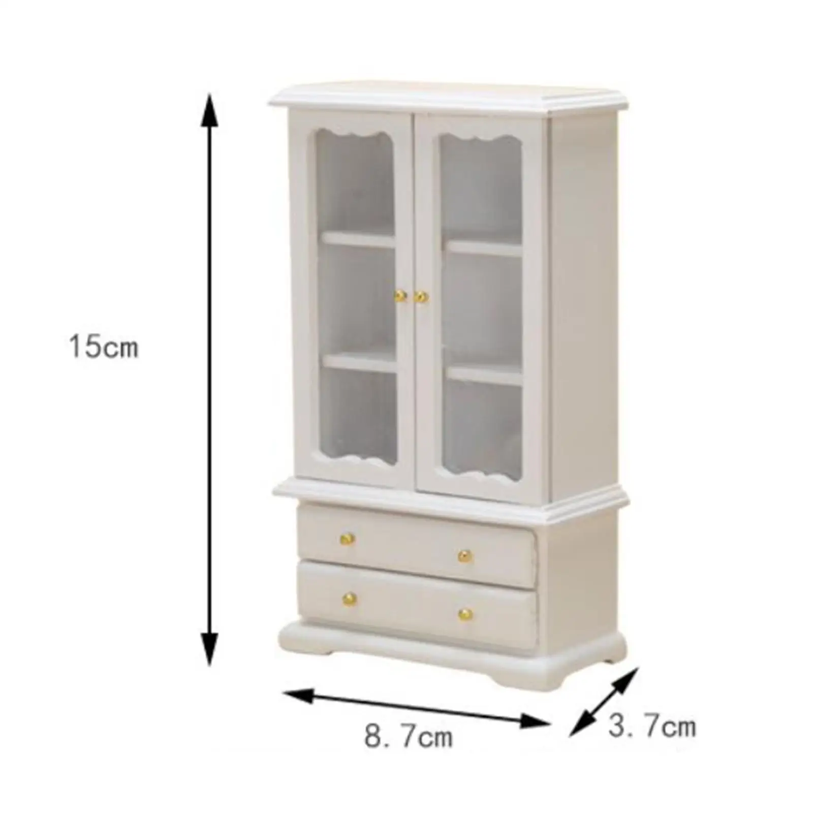 1:12 Dollhouse Book Shelving with Drawers Model Wooden.7x3.7x15cm