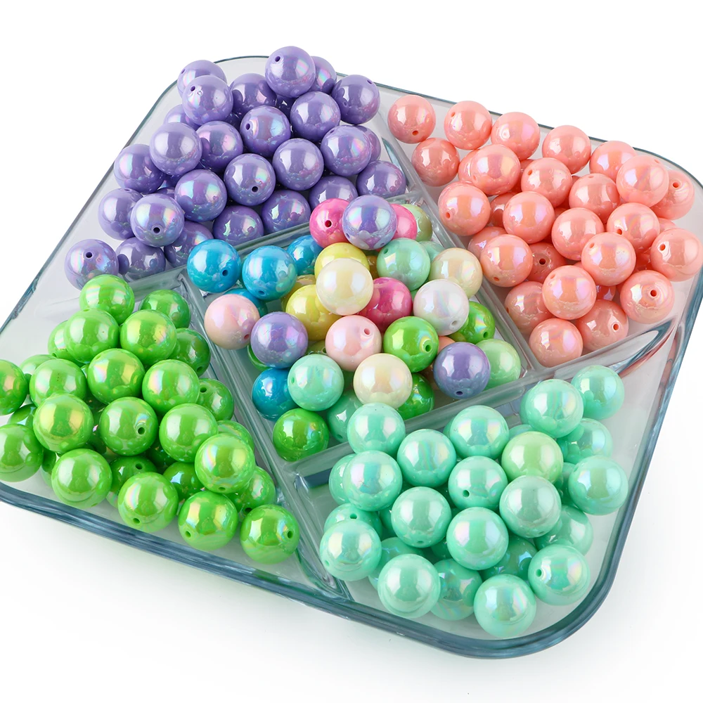 16/20mm 20/30 Uds nuevo VU plateado cuentas acrílicas de concha coloridas sueltas DIY cadena para teléfono móvil llavero Material accesorios de joyería