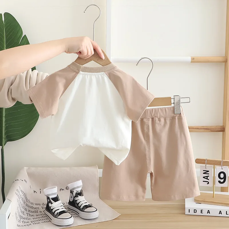 Nuevo conjunto de ropa de verano para bebés, camiseta para niños, pantalones cortos, 2 unids/set, ropa para niñas, disfraz infantil de dibujos animados, chándales para niños pequeños - imagen 5