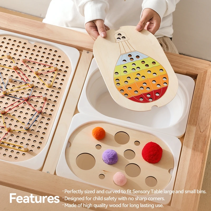 Mesa sensorial Montessori con bolas de madera - imagen 5