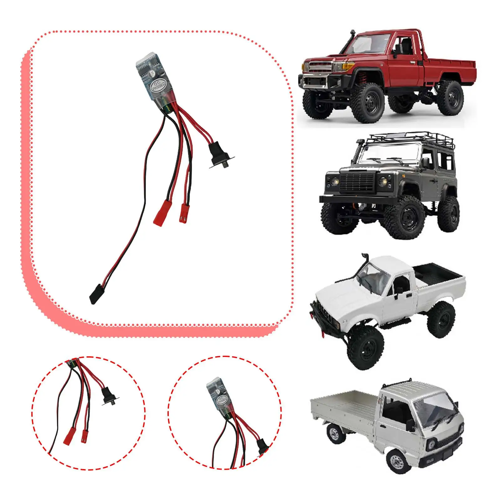 30A Brushed ESC Accs High Performance Replacement Supply Brushed Motor Spare Part Parts for 1/12 Hobby Model Truck Vehicle Car