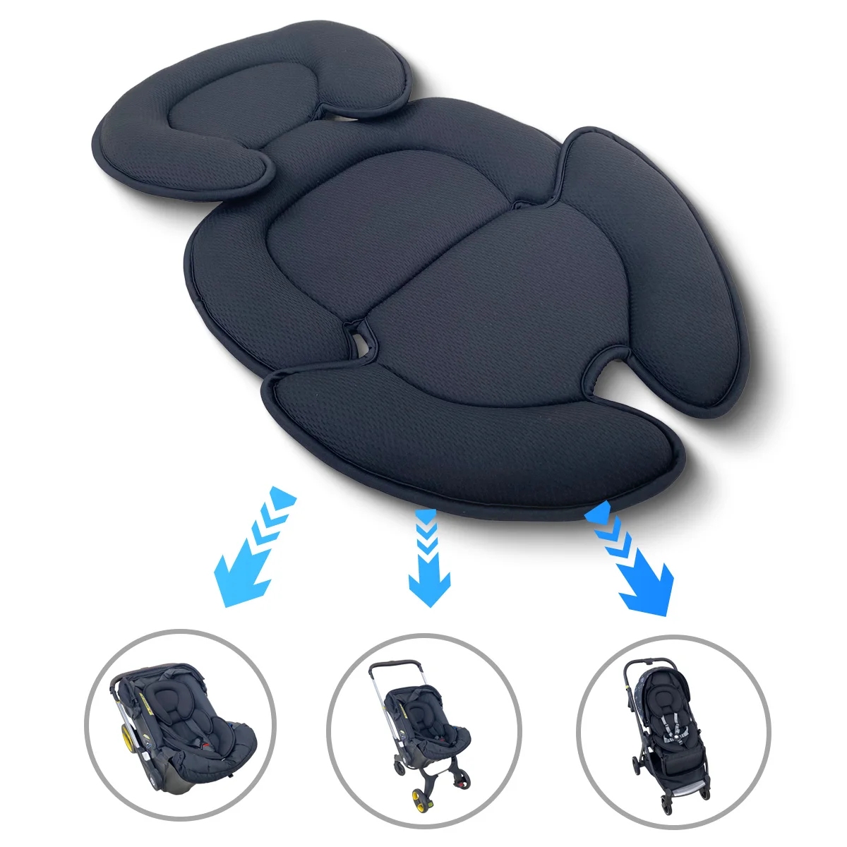Cojín Universal para asiento de cochecito de bebé, almohada de soporte para cabeza y cuerpo, inserto para asiento de coche infantil para DOONA, accesorios para cochecito de recién nacido - imagen 5