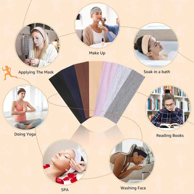 Diadema infantil elástica de borde ancho absorbente para yoga - imagen 4