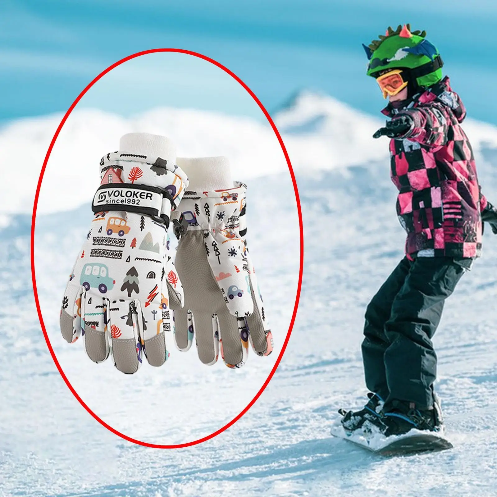 Children's Ski Gloves, Winter Gloves, Cold Weather Gift, Snowboard Gloves, Ski Gloves for Running, Bike, Snow Sports