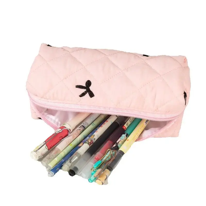 Estuche para lápices con diseño de lazo, organizador de lápices de gran capacidad, estuches para lápices para niñas, bolsa para la vuelta a la escuela