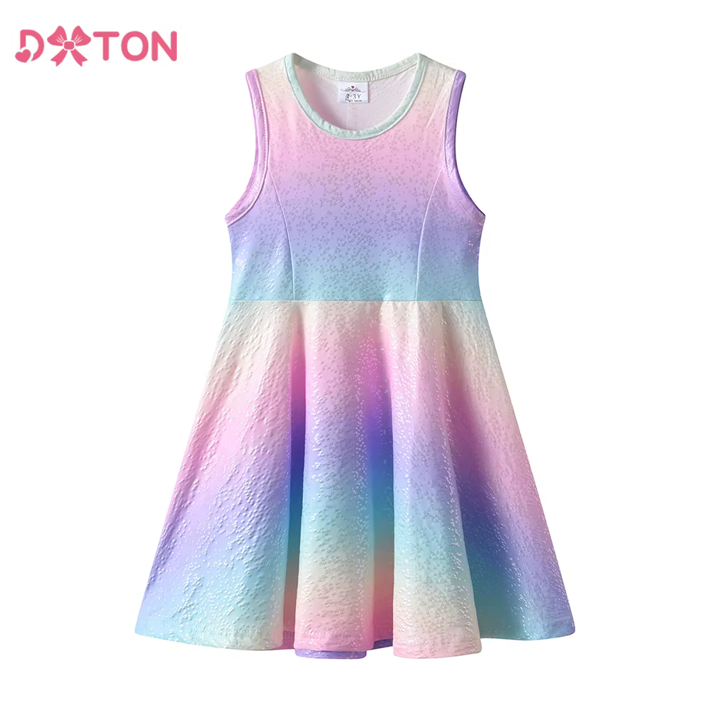 DXTON vestido de verano sin mangas para niña estilo sirena A