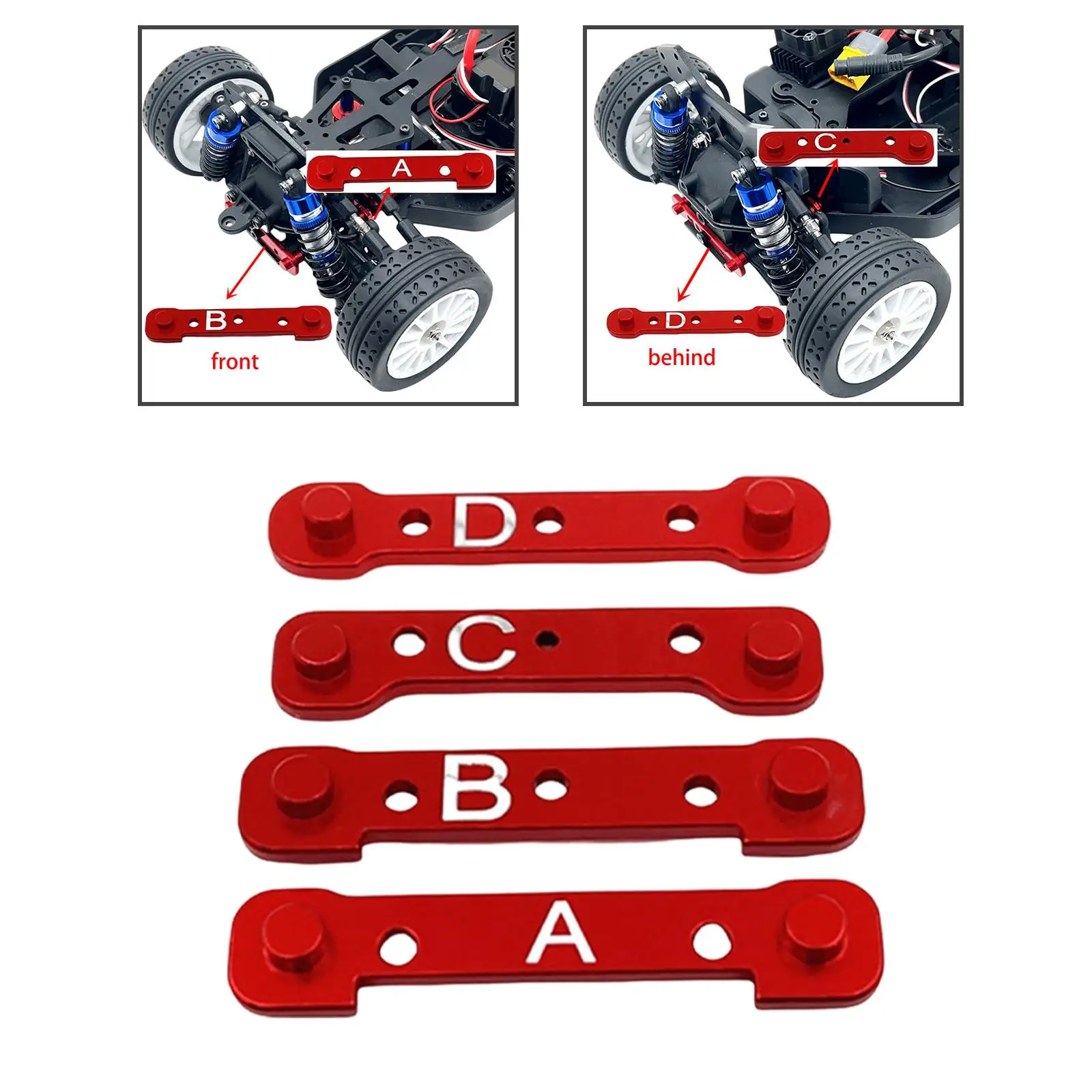 Brazos de aluminio para coche RC 1/10 – Repuestos fácil instalar - imagen 4