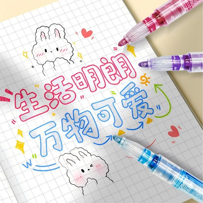 Rotulador de Arte de contorno de doble línea para estudiantes, resaltador de grafiti artesanal, álbum de recortes, diario de balas, póster, tarjeta, dibujo artístico - imagen 3