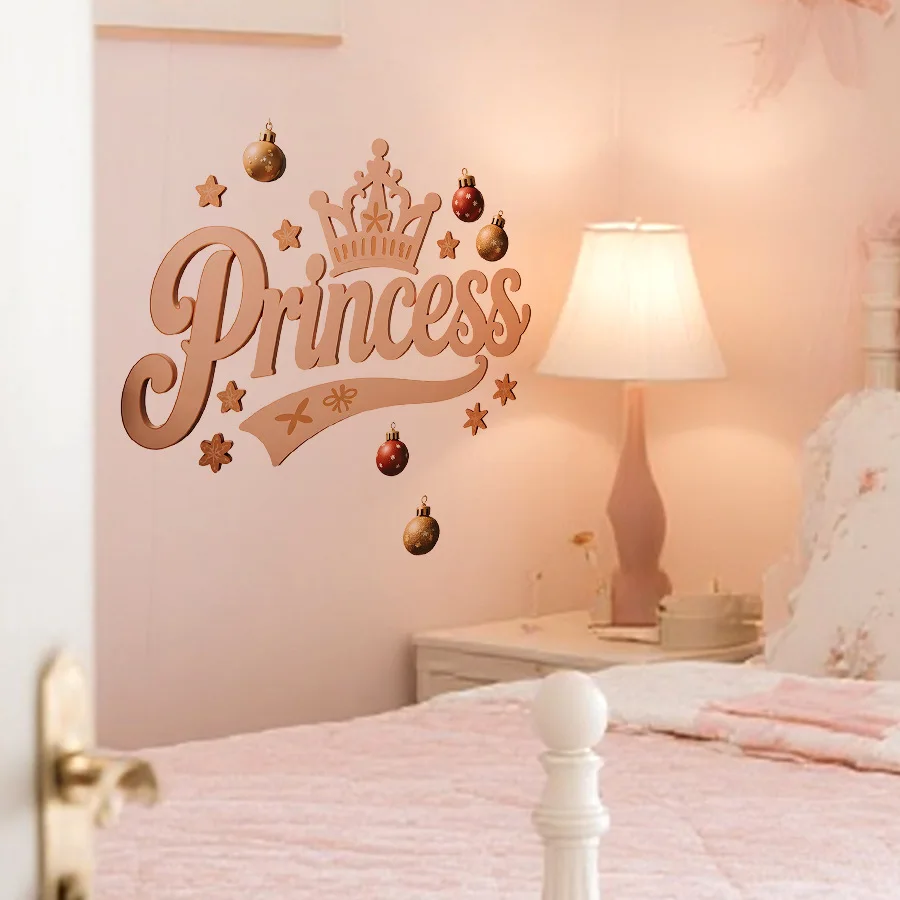 Pegatinas de pared de corona de princesa, pegatinas de pared decorativas autoadhesivas para fiesta y habitación de niños - imagen 3