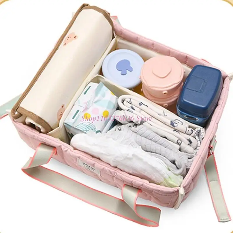 Bolso de pañales plegable con compartimentos organizados para viajes - imagen 4