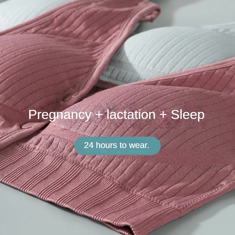 Sujetador de lactancia posparto y camiseta sin mangas, sujetador para dormir sin costuras para lactancia, Bralette fino y transpirable de maternidad sin aros - imagen 4