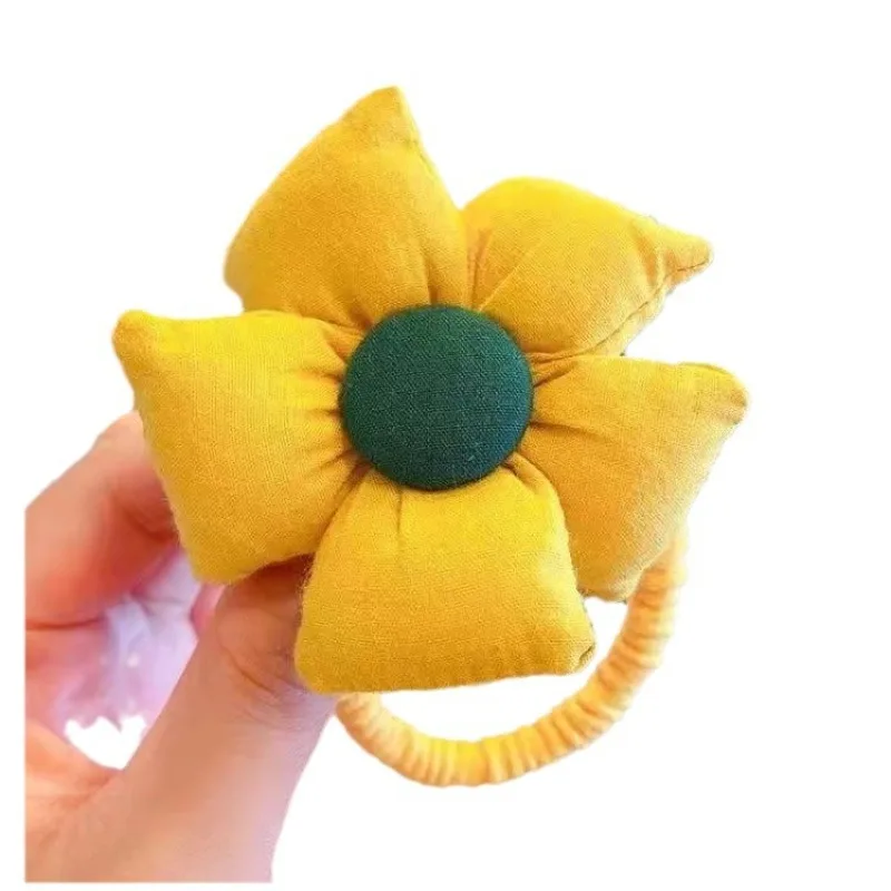Lazos elásticos de girasol para niña – Suave y resistente - imagen 5