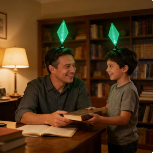 Diadema luminosa infantil verde para Navidad y fiestas - imagen 5