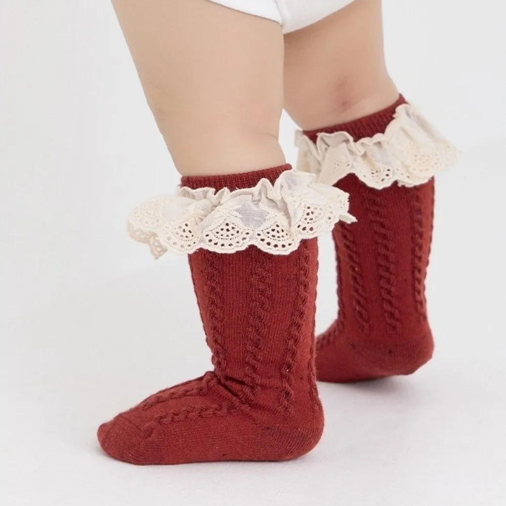 Nuevo Media de compresión roja, medias transpirables absorbentes del sudor para niños pequeños, calcetines de princesa - imagen 4