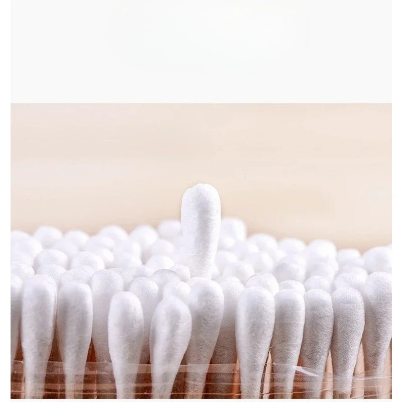 100 Uds. Hisopos de algodón puro seguros coloridos para bebés, hisopos de maquillaje de limpieza de doble cabezal para limpieza de fosas nasales de orejas - imagen 2