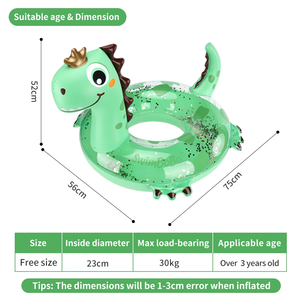 Swimbobo, nuevo estilo, dinosaurio inflable para niños, bonito asiento de natación, barco flotante, juguete de agua para niños, anillos de natación para bebés, flotador de piscina de verano - imagen 2