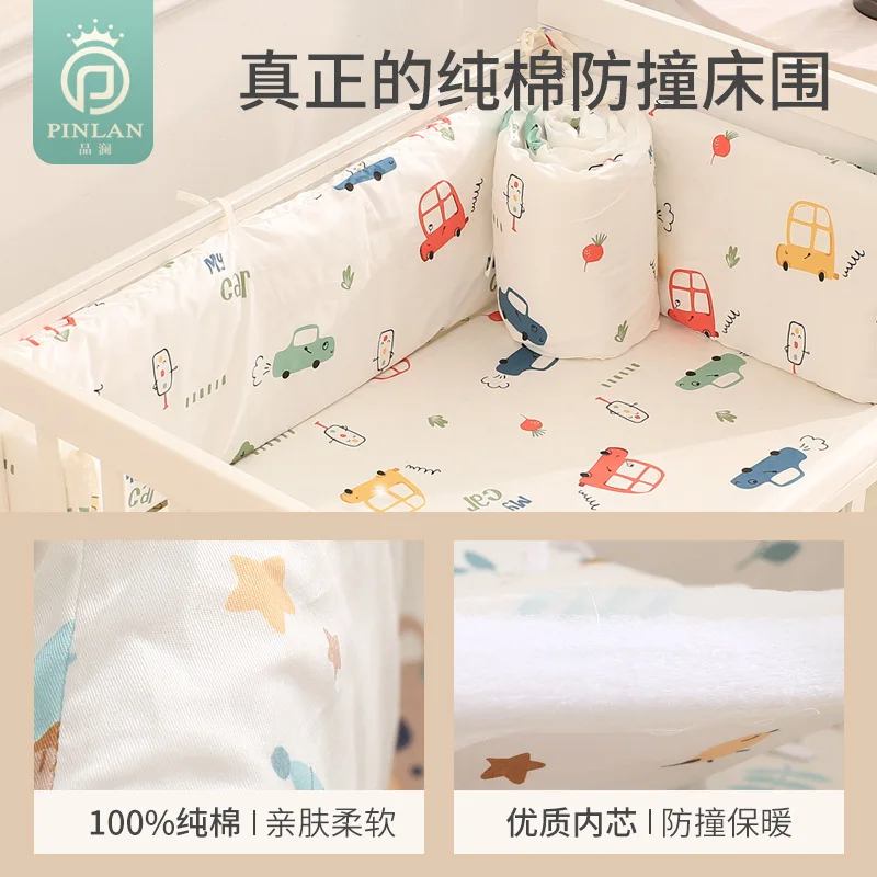 Protector de cuna de algodon 100% para bebe suave y transpirable - imagen 2