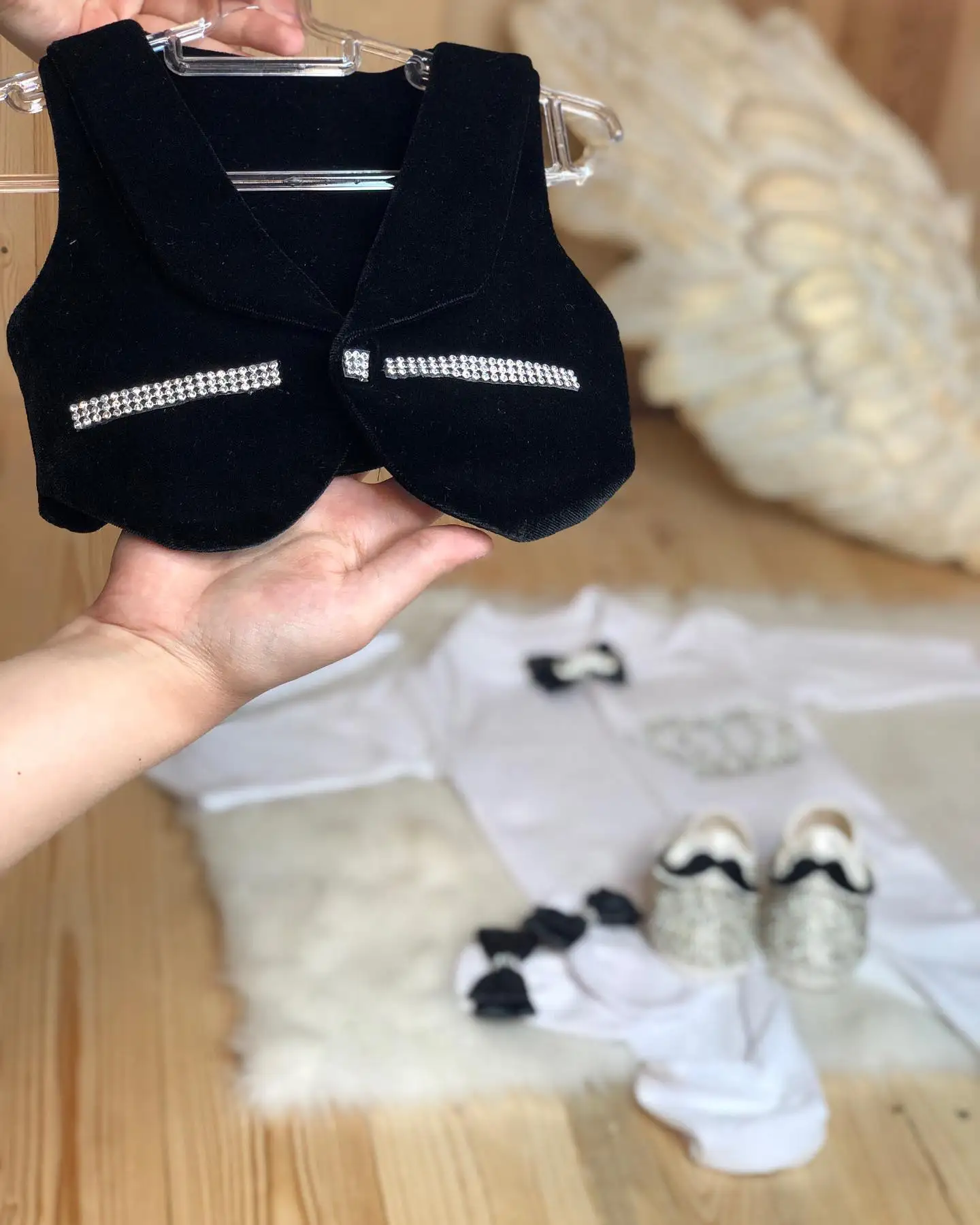 Dollbling, 6 uds., corona para niña, salida de Hospital, trajes ostentosos para niña recién nacida, conjunto de canastilla para niña, traje personalizado para niña - imagen 5