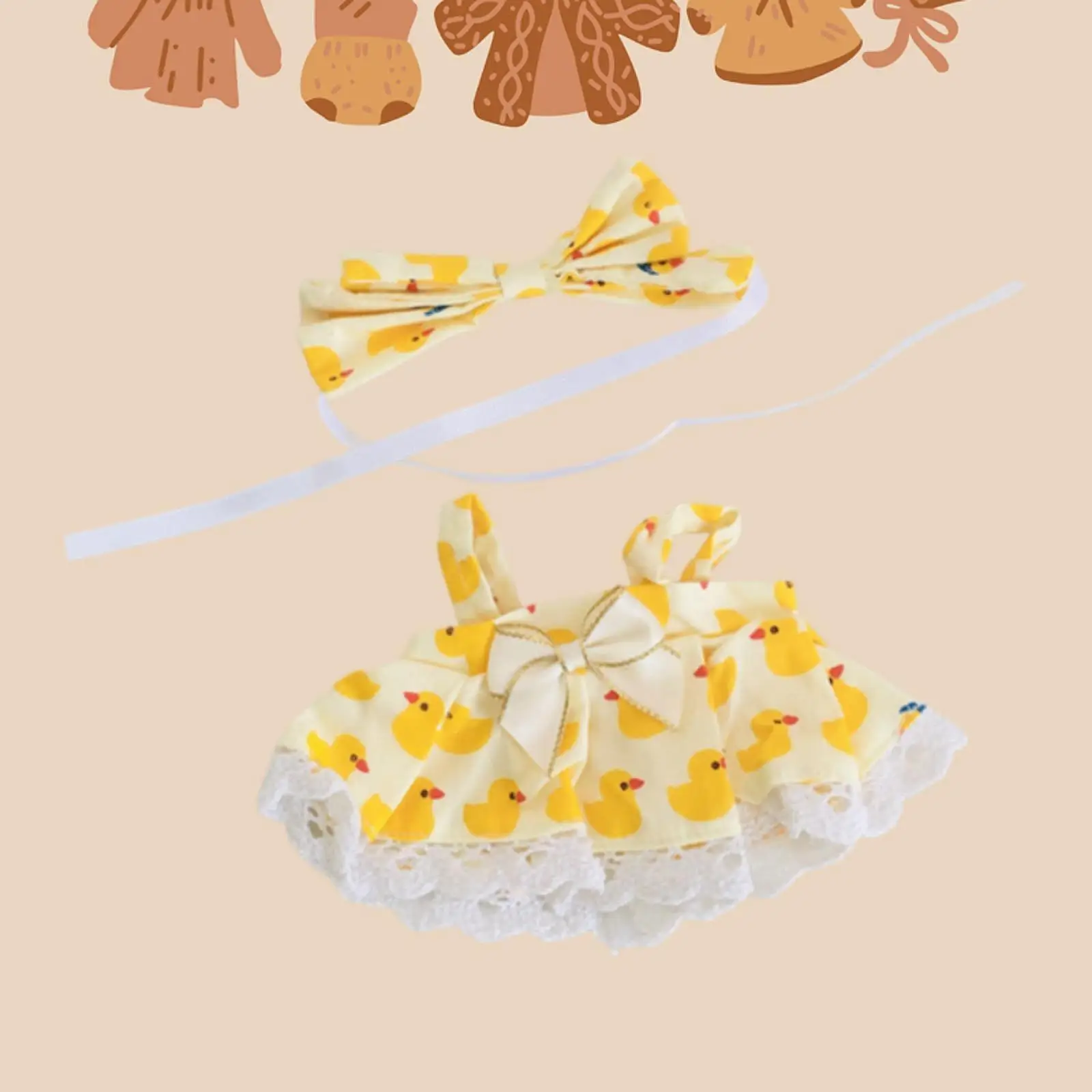 Doll Clothes Plush Doll Skirt and Hairband Comfortable Wear