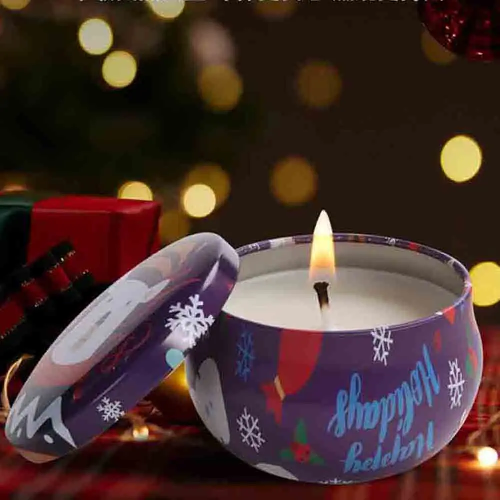 Caja de dulces navideña, vela de aromaterapia, dulces, tarros de velas de aromaterapia, adornos artesanales, regalos de Navidad para niños, decoración de Año Nuevo - imagen 3