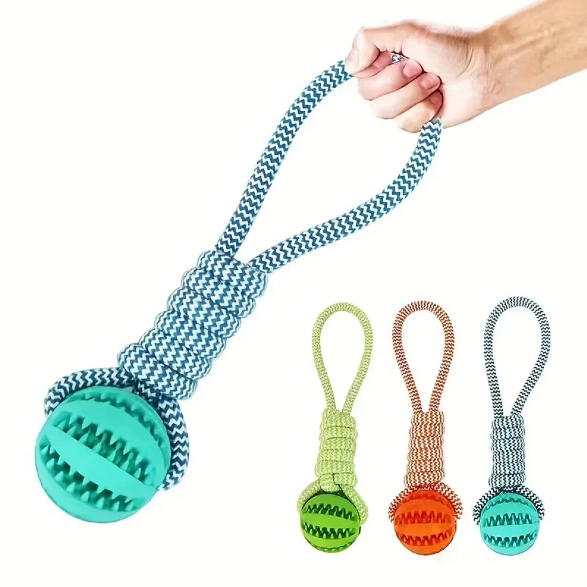 Pelotas de juguete para perros, cuerda interactiva para golosinas, bolas de goma con fugas para perros pequeños y medianos, resistente a mordeduras, limpieza dental para mascotas
