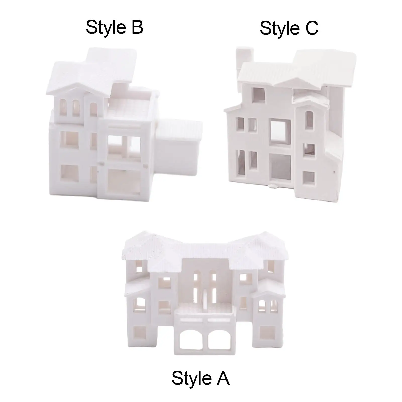 Unpainted miniature house railway 1:500 dollhouse decoration