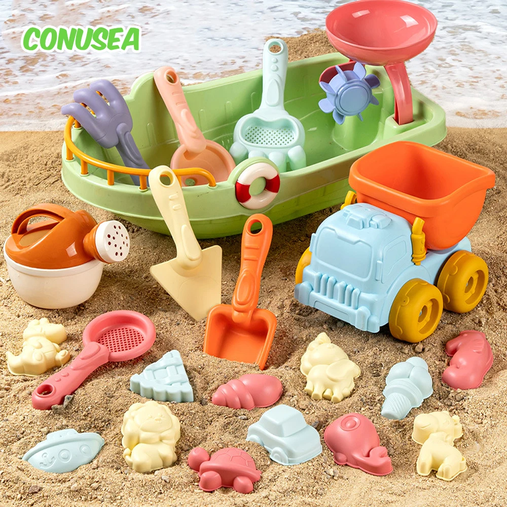 Juego de arena infantil con camión, pala y moldes animales - imagen 2