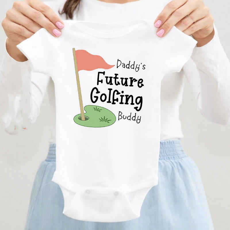 Daddy's Future Golfing Buddy-Body con estampado para bebé, peleles divertidos para recién nacido, ropa de verano de manga corta, regalos de ducha infantil