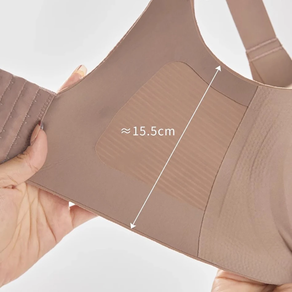 Sujetador con correa para el hombro antideslizante y levantamiento ensanchado para mujer, ropa interior ajustable de tamaño de copa completa, sencilla e informal, sin rastro - imagen 5