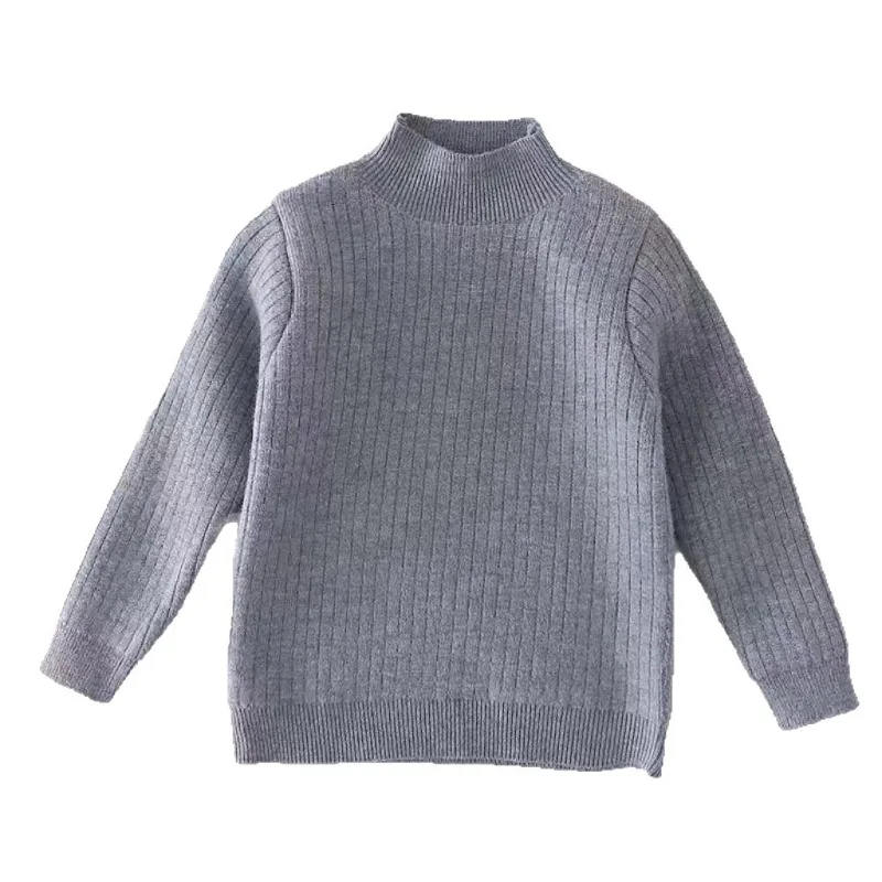 2025 Otoño/Invierno suéter de cuello alto Unisex para niños, forro polar grueso de estilo coreano, capa Base de Color sólido cálida y versátil - imagen 5