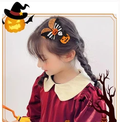 Lazos Halloween para niñas con pinzas fantasma cinta satinada