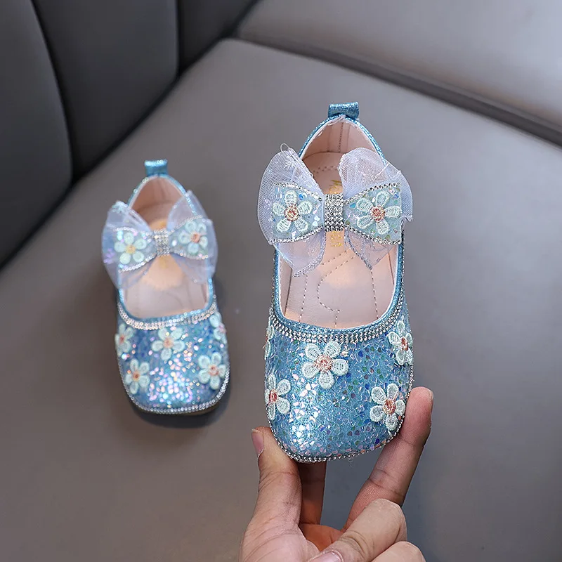Zapatos de cuero con lazo para niña – Suela antideslizante - imagen 2
