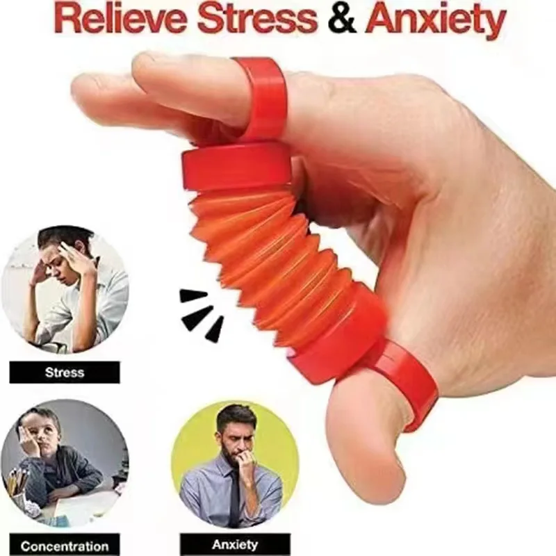 Juguete de descompresión para dedos, tubo de tracción para dedos, ejercicio de músculos del dedo, tubos POP, estiramiento de descompresión, fuelle, juguete sensorial - imagen 3