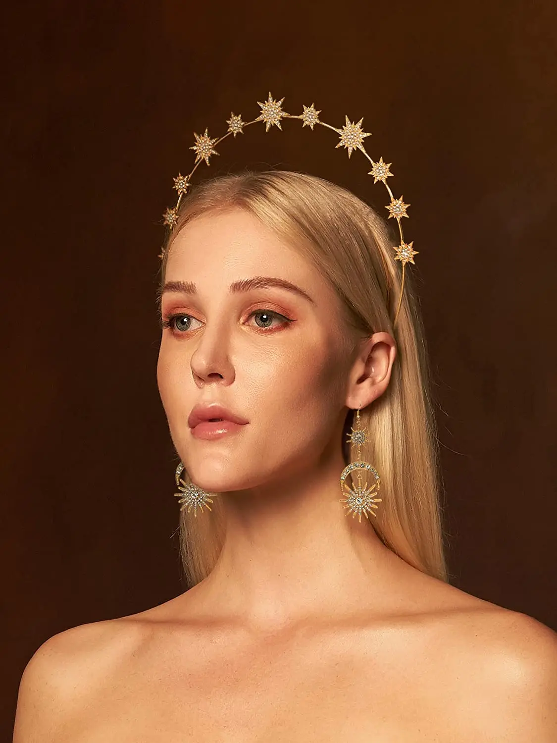 Halo Crown Corona de boda boho – Diadema nupcial para niña - imagen 3