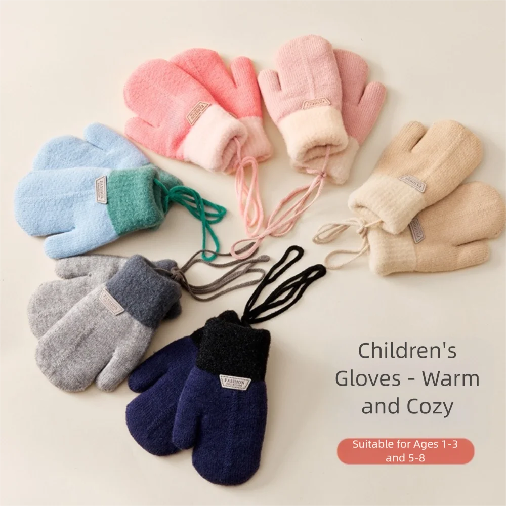 Guantes cálidos de invierno a la moda, guantes a prueba de viento y frío, manoplas elásticas suaves para niños y niñas - imagen 2