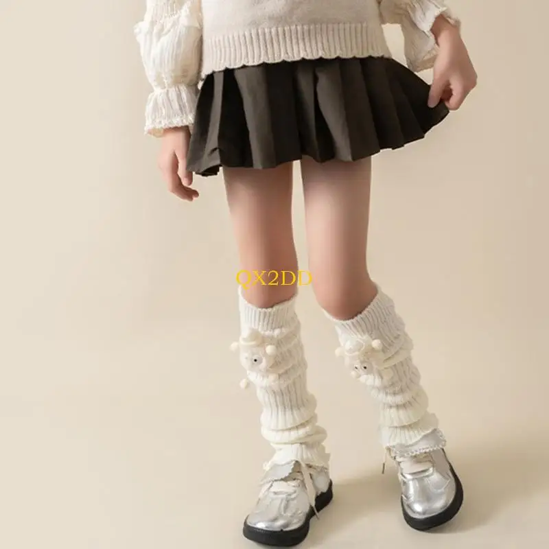 Calentador piernas QX2D Niños cómodos Calcetines sueltos tobillo cálido Patrón dibujos animados Calcetines sueltos - imagen 2