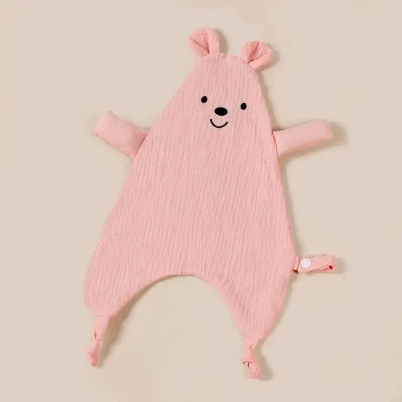 Manta muselina capas para bebé, cálida y transpirable, D7YD, manta bebé con oso bordado - imagen 2