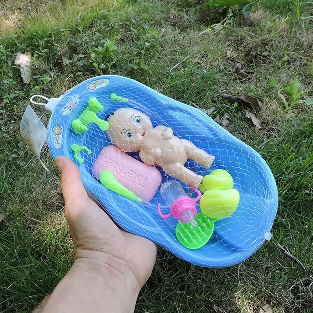 Juguetes para muñecas de bebé, Mini muñeca recién nacida, juego de baño con juguete de baño, accesorios para el cuidado de la bañera para niña, juego de simulación, juguete para regalo educativo - imagen 5