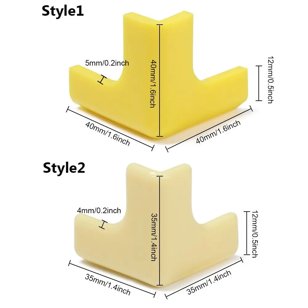 Protector de esquina de escritorio de mesa de silicona suave para bebés, 4 piezas, Protector de esquina seguro para niños, protectores de bordes de seguridad para bebés - imagen 4