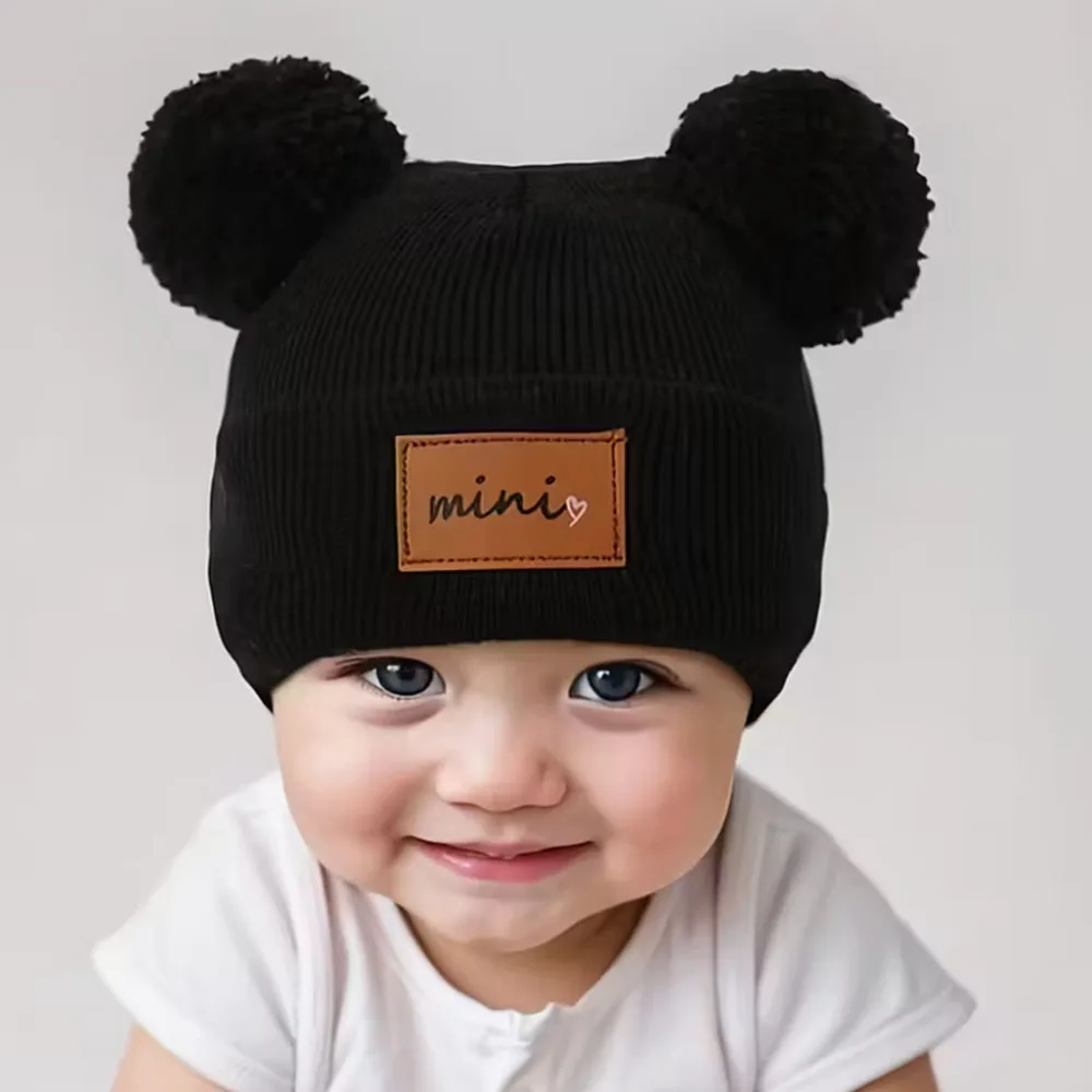 Gorro de punto acrílico suave para 0-3 años: gorro cálido, elástico, ligero y transpirable para actividades al aire libre de otoño/invierno