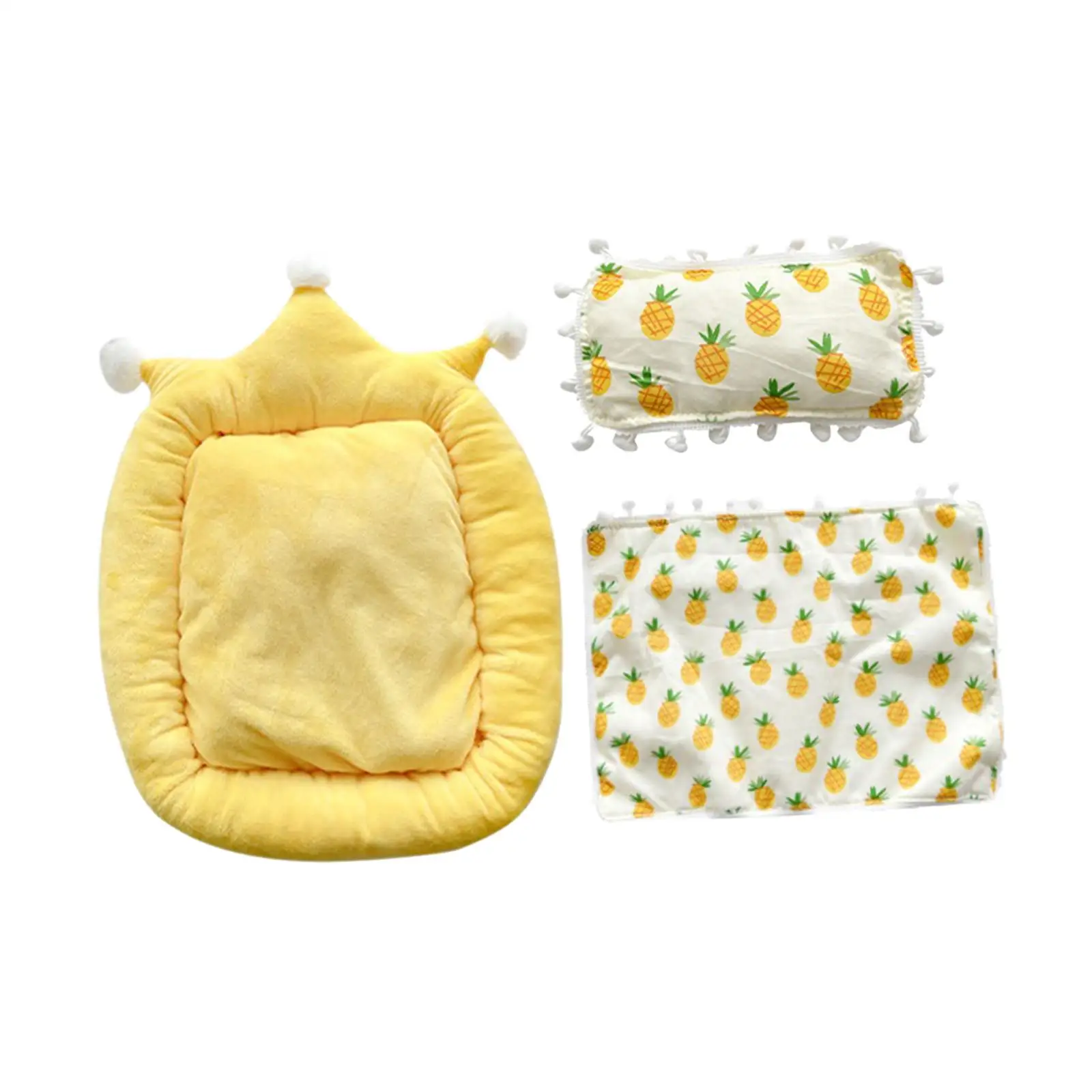Doll Bedding Set with Comforter and Pillow Realistic Cartoon Children Gift Furniture Set Realistic Bedroom Accessory Decor