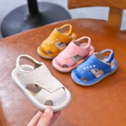 Sandalias de cuero genuino para bebé - Verano, antideslizantes