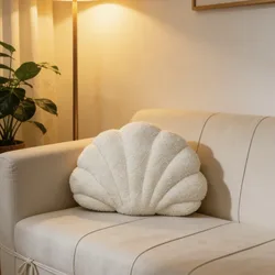 Almohada felpa en forma de concha para niños – Esponjosa y decorativa