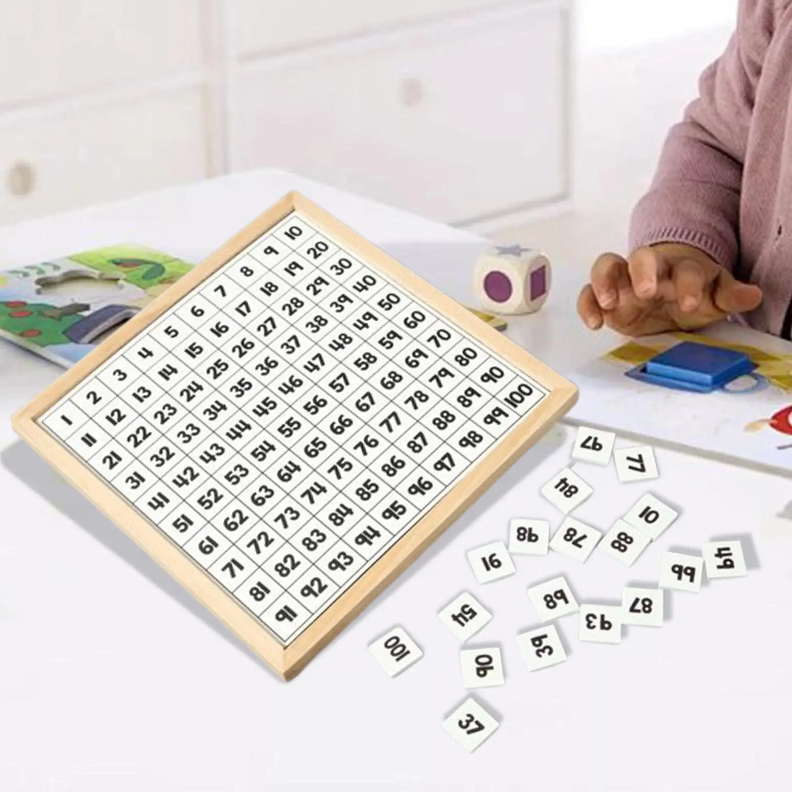 Wooden 1-100 Number Board Maths Games Montessori Toys Development Toys