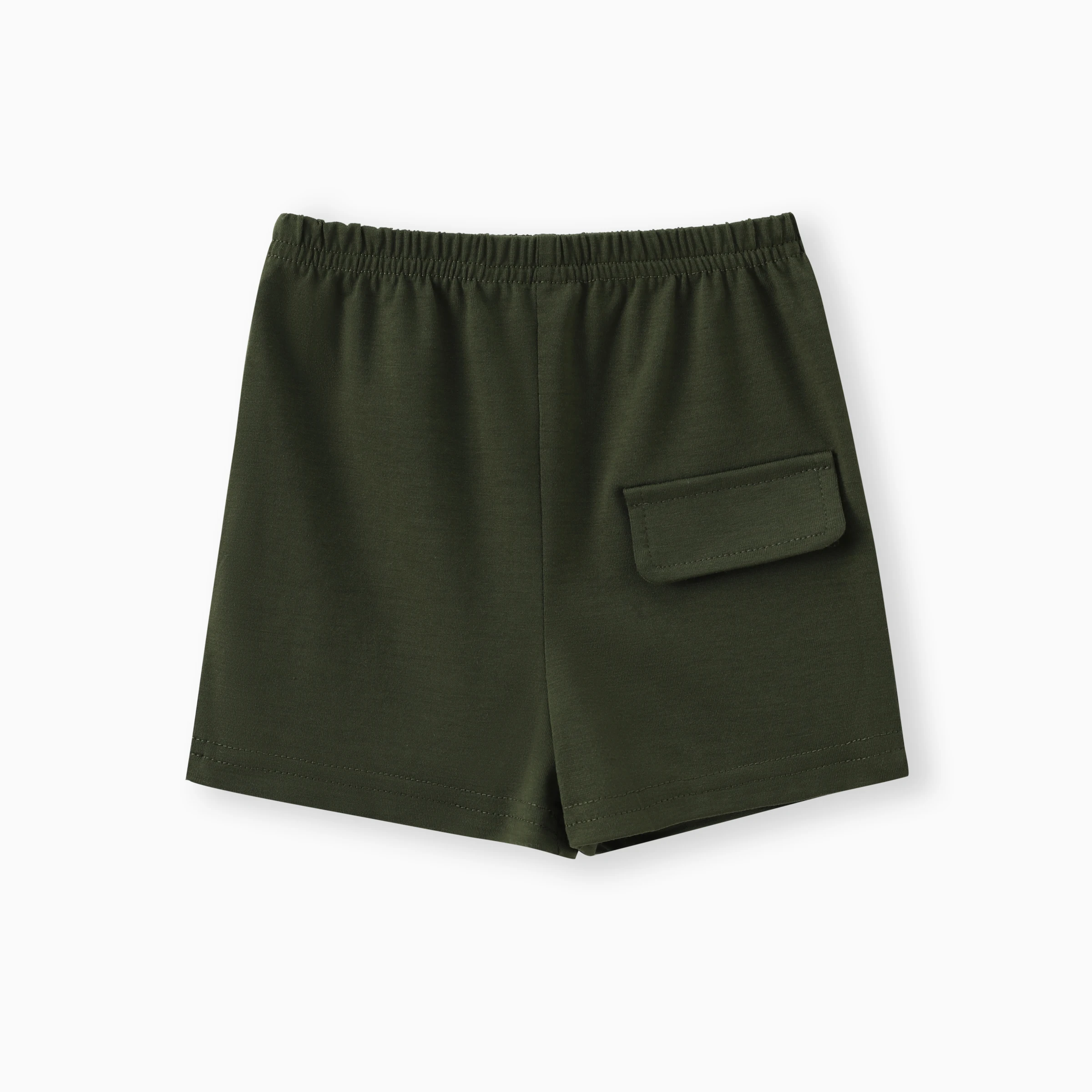 PatPat Conjunto de 2 piezas de camiseta de manga corta con estampado de dinosaurio y pantalones cortos sólidos para bebé - imagen 4