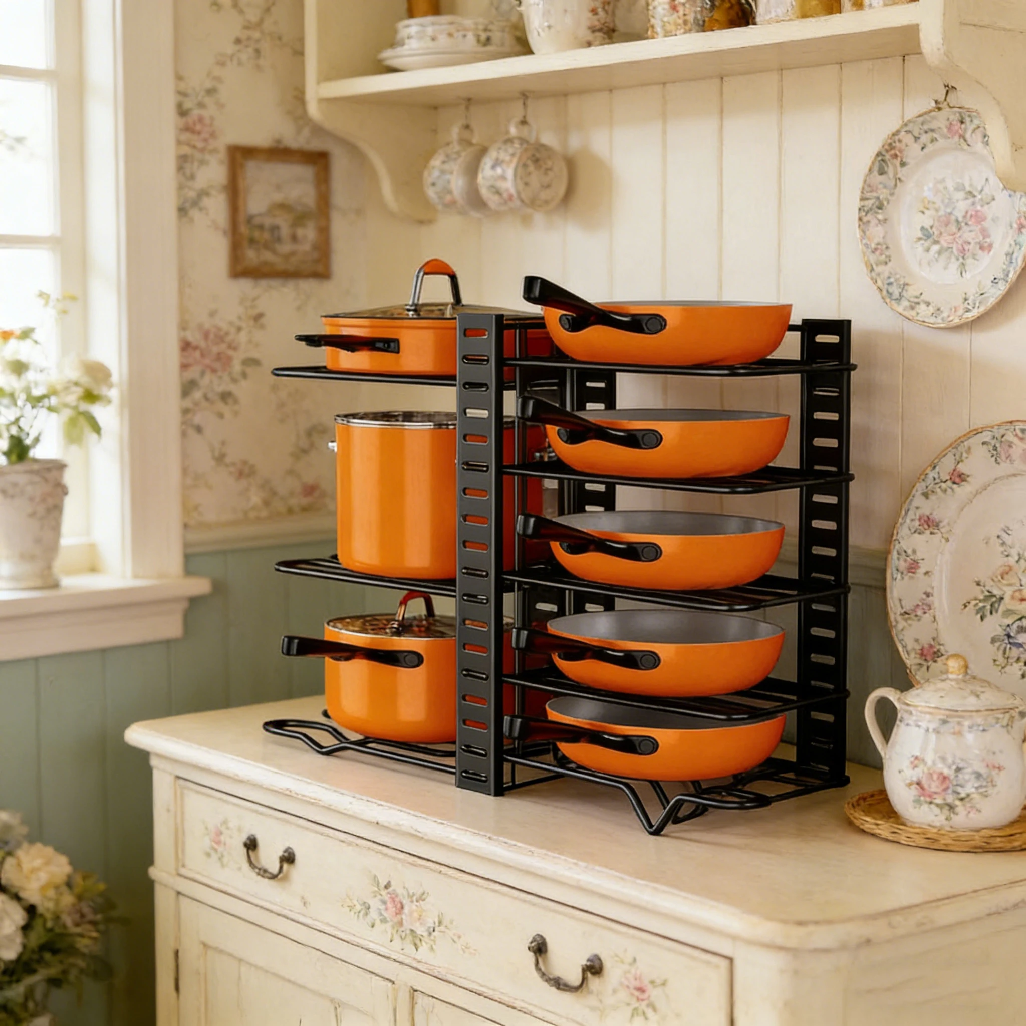 Organizador de biberones plegable de hierro forjado para cocina - imagen 2