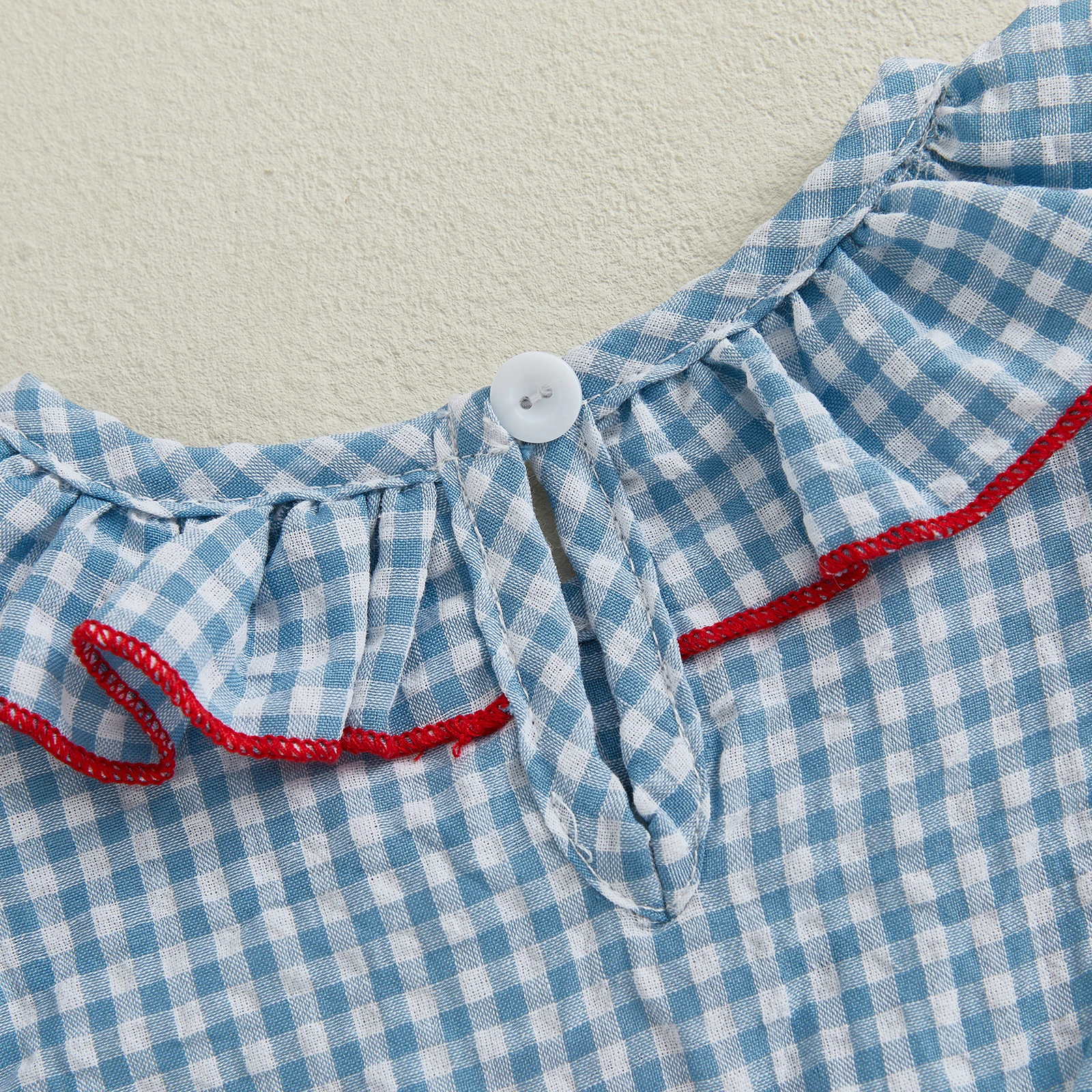 SUNSIOM 0-24 meses bebé niña 4 de julio mameluco bandera americana bordado a cuadros volantes ribete manga voladora mono recién nacido - imagen 5