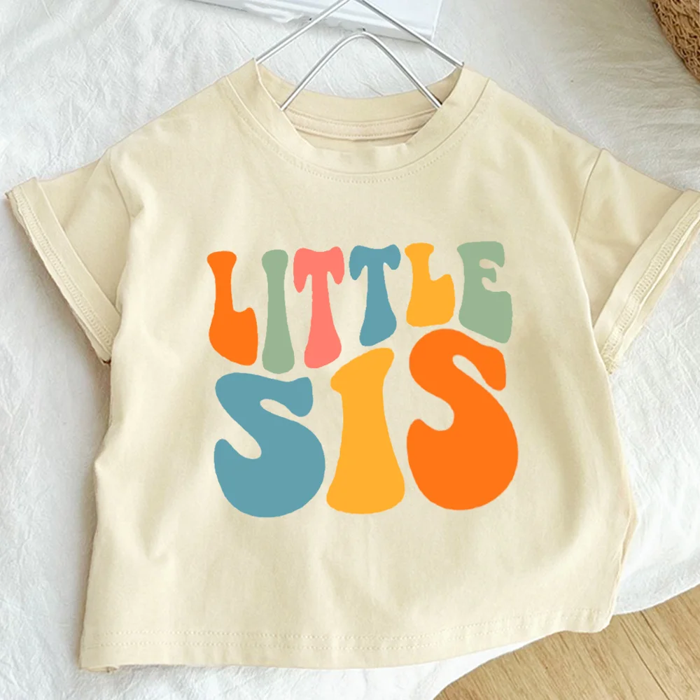 Camiseta a juego con estampado de Big Bro Sis Little Bro Sis para niños y niñas, ropa para hermanos, Tops para niños, camisetas Retro para niños - imagen 5